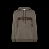 hoodie LANVIN coton vert marron broderie logo Curb