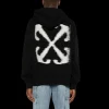 hoodie OFF WHITE Windy Arrow jersey coton noir croix dos blanc