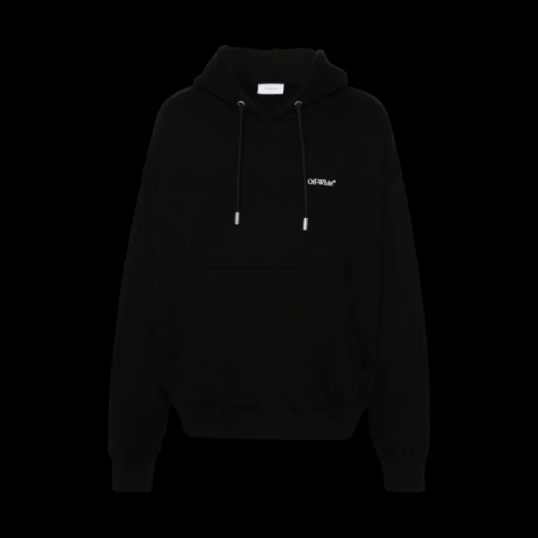 hoodie OFF WHITE Windy Arrow jersey coton noir croix dos blanc