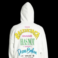 Hoodie Zippé BALENCIAGA molleton blanc cassé imprimé Not Been Done multicolore dos