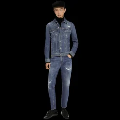 Jean DOLCE & GABBANA Loose Fit denim coton bleu délavé broderie DG