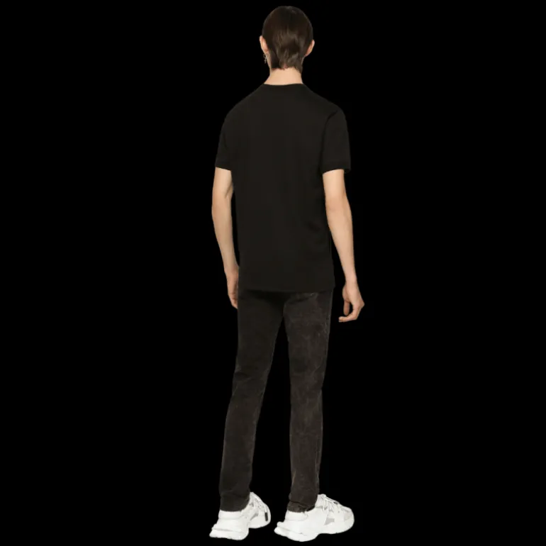 Jean DOLCE & GABBANA skinny denim stretch noir effet marbré