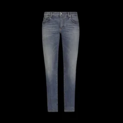 Jean Dolce Gabbana skinny à taille mi-haute plaque logo dg