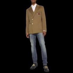 Jean Dolce Gabbana skinny à taille mi-haute plaque logo dg