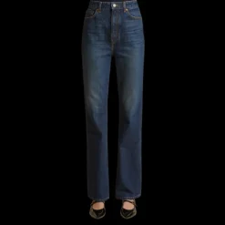 Jean droit KHAITE Danielle coton denim bleu brut