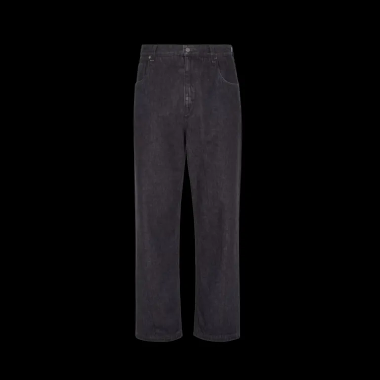 Jean FENDI 5 poches droit coton denim noir FF poche Fendi Roma