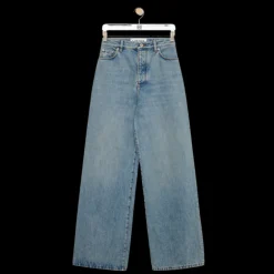 Jean LOEWE taille haute denim coton bleu delavé