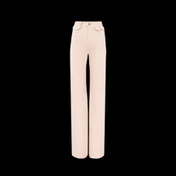 Jean taille haute CHLOE évasé denim coton bio rose poche rabat