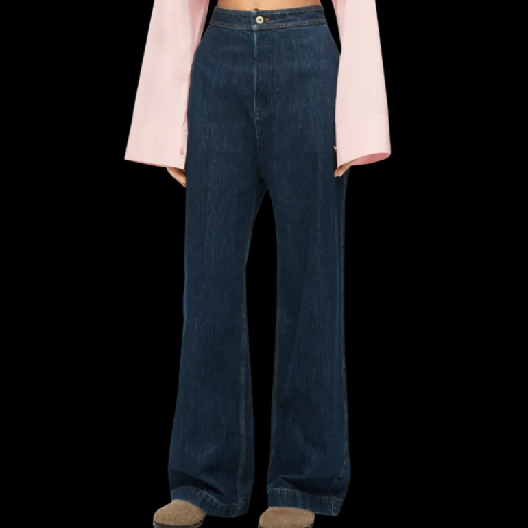 Jean Taille haute LOEWE Large denim bleu brut