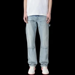 Jeans AMIRI Charpentier bleu clair delavé