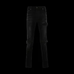 Jeans AMIRI MX1 Bandana Jacquard Slim denim coton noir délavé