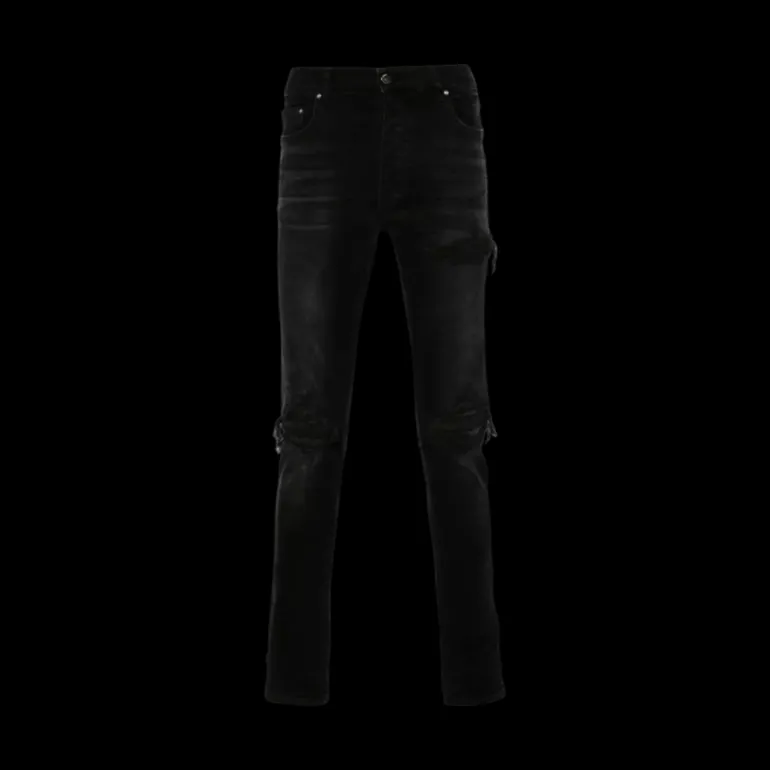 Jeans AMIRI MX1 Bandana Jacquard Slim denim coton noir délavé