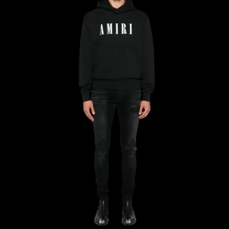 Jeans AMIRI MX1 Bandana Jacquard Slim denim coton noir délavé