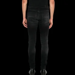 Jeans AMIRI MX1 Bandana Jacquard Slim denim coton noir délavé