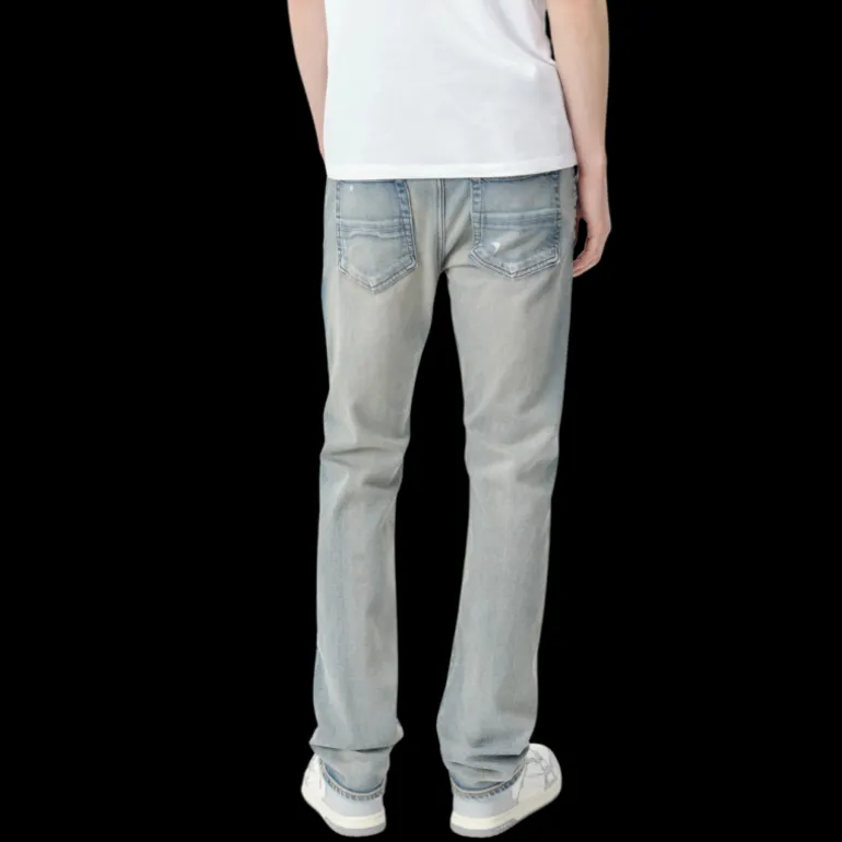 Jeans AMIRI Slim denim coton bleu clair délavé