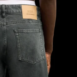 Jeans denim AMI coton gris delavé