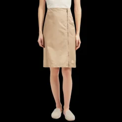 Jupe aux genoux MONCLER gabardine nylon beige zip coté