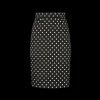 Jupe crayon DOLCE GABBANA mi mollet charmeuse noir pois blanc