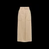Jupe droite ALBERTA FERRETTI taille haute poche cargo viscose lin beige boucle