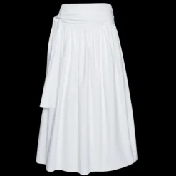Jupe mi-longue MAGDA BUTRYM ample à nouer en coton blanc
