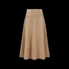 Jupe MONCLER midi évasée maille laine coton camel