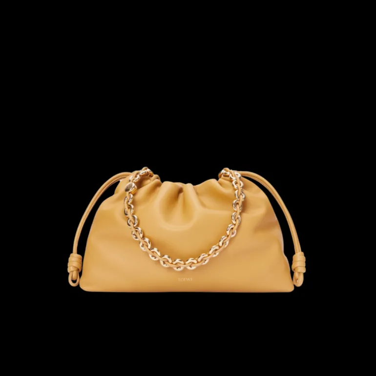 LOEWE Grand Flamenco Purse sac cuir agneau nappa jaune chaine or bandoulière
