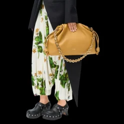 LOEWE Grand Flamenco Purse sac cuir agneau nappa jaune chaine or bandoulière