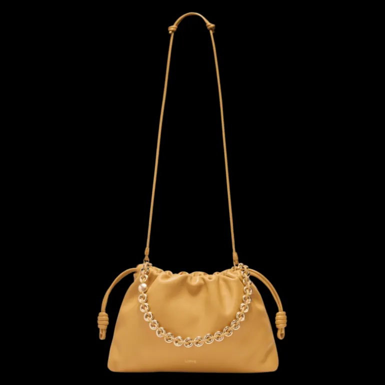 LOEWE Grand Flamenco Purse sac cuir agneau nappa jaune chaine or bandoulière