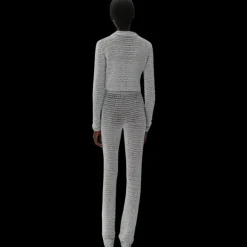 MAGDA BUTRYM Cardigan à col boutonné en crochet bleu clair