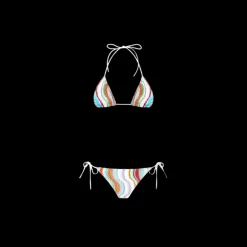 Maillot de bain MISSONI 2 pièces Bikini triangle viscose vagues multicolore