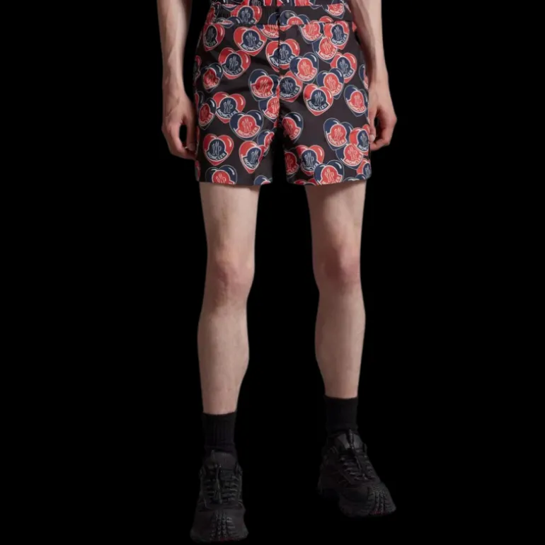 Maillot de bain Moncler noir multicoeur