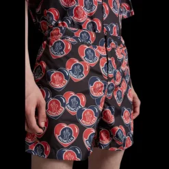 Maillot de bain Moncler noir multicoeur