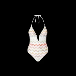 Maillot de bain une pièce MISSONI viscose lamé zigzag 3D multicolore