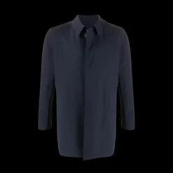 Manteau droit HERNO imperméable stretch bleu marine