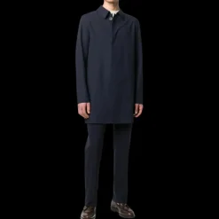 Manteau droit HERNO imperméable stretch bleu marine