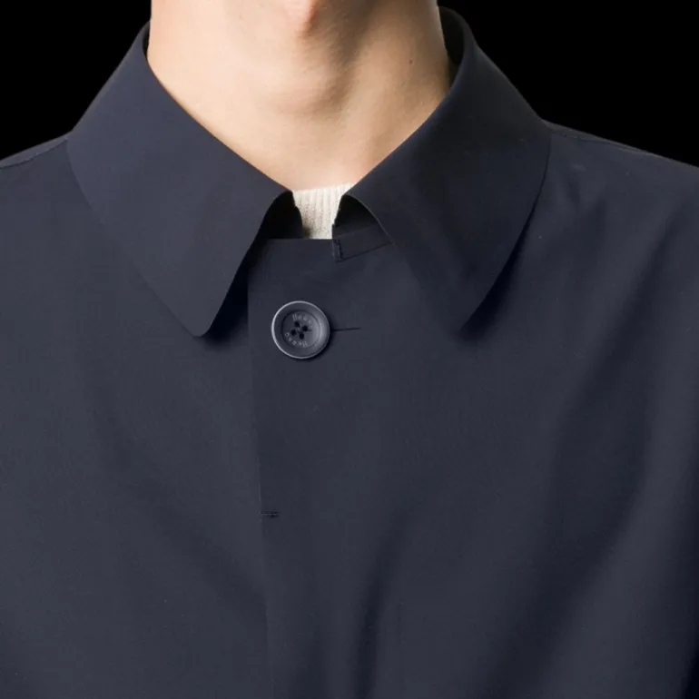 Manteau droit HERNO imperméable stretch bleu marine