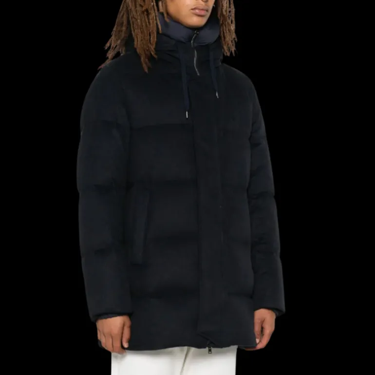 Manteau Parka HERNO à capuche cachemire noir