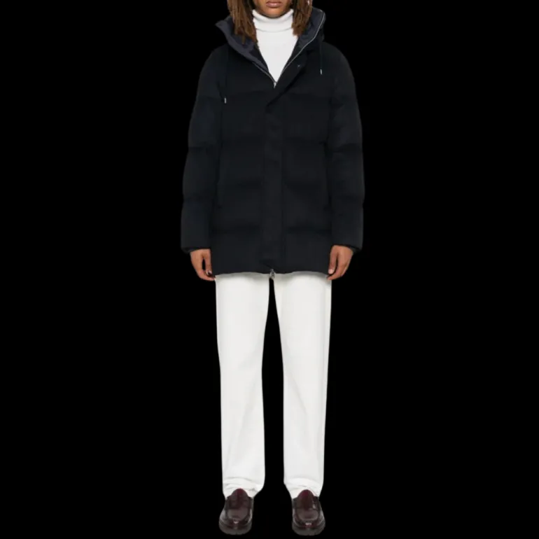 Manteau Parka HERNO à capuche cachemire noir