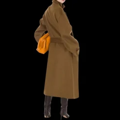 Manteau PHILOSOPHY by LORENZO SERAFINI boutonnière croisée col montant laine marron