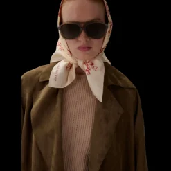 Manteau portefeuille MAGDA BUTRYM cuir mouton daim beige avec ceinture