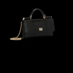 Mini sac pochette DOLCE & GABBANA cuir veau imprimé iguane noir