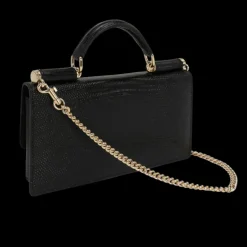 Mini sac pochette DOLCE & GABBANA cuir veau imprimé iguane noir
