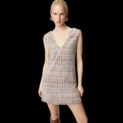 Mini-robe MISSONI sans manches à carreaux bouclé à sequins multicolore