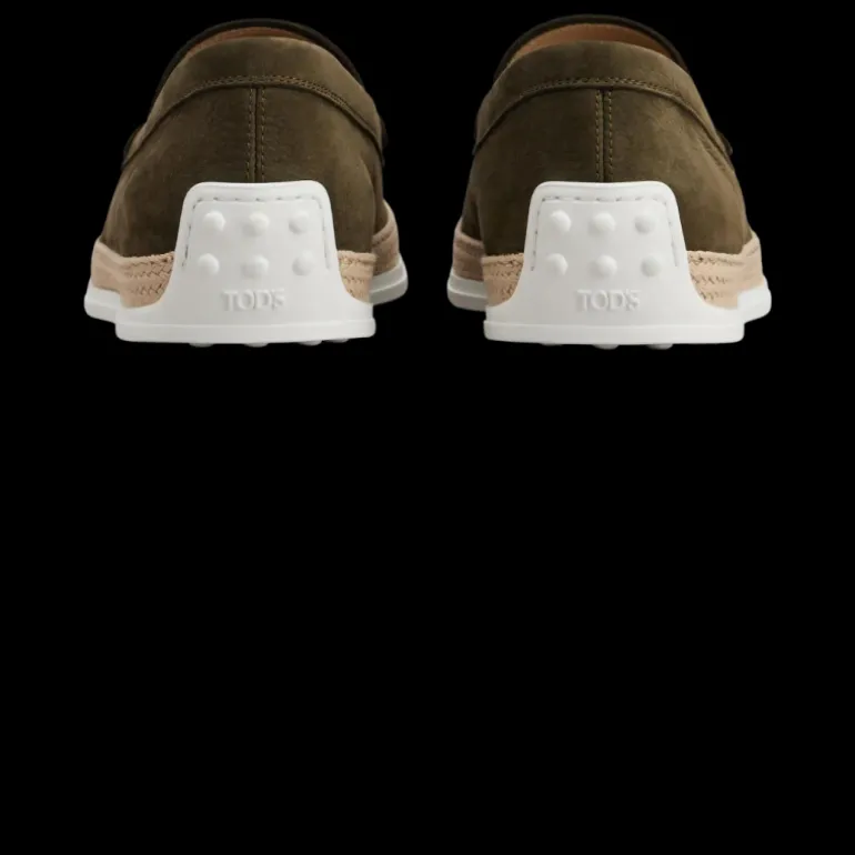Mocassins TOD'S Slip on nubuck kaki semelle corde