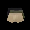 Pack 3 boxers AMI Paris coton bio stretch noir kaki beige coeur