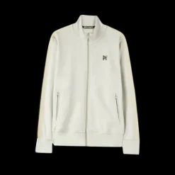 PALM ANGELS Veste de survêtement zippée gris clair broderie Monogramme PA poitrine