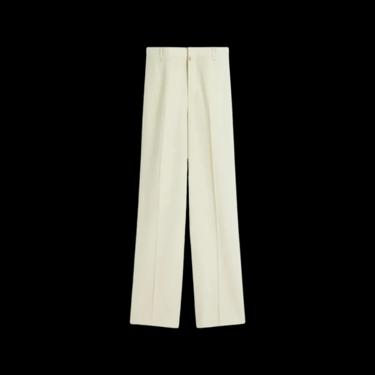 Pantalon ample LANVIN laine beige mastic
