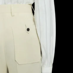 Pantalon ample LANVIN laine beige mastic