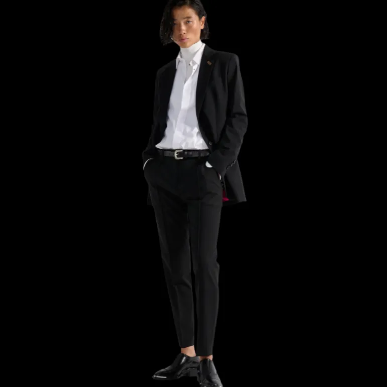 Pantalon BARBARA BUI Roxy cigarette toile laine noir