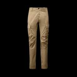Pantalon cargo CP COMPANY en coton satin extensible beige poche lentille